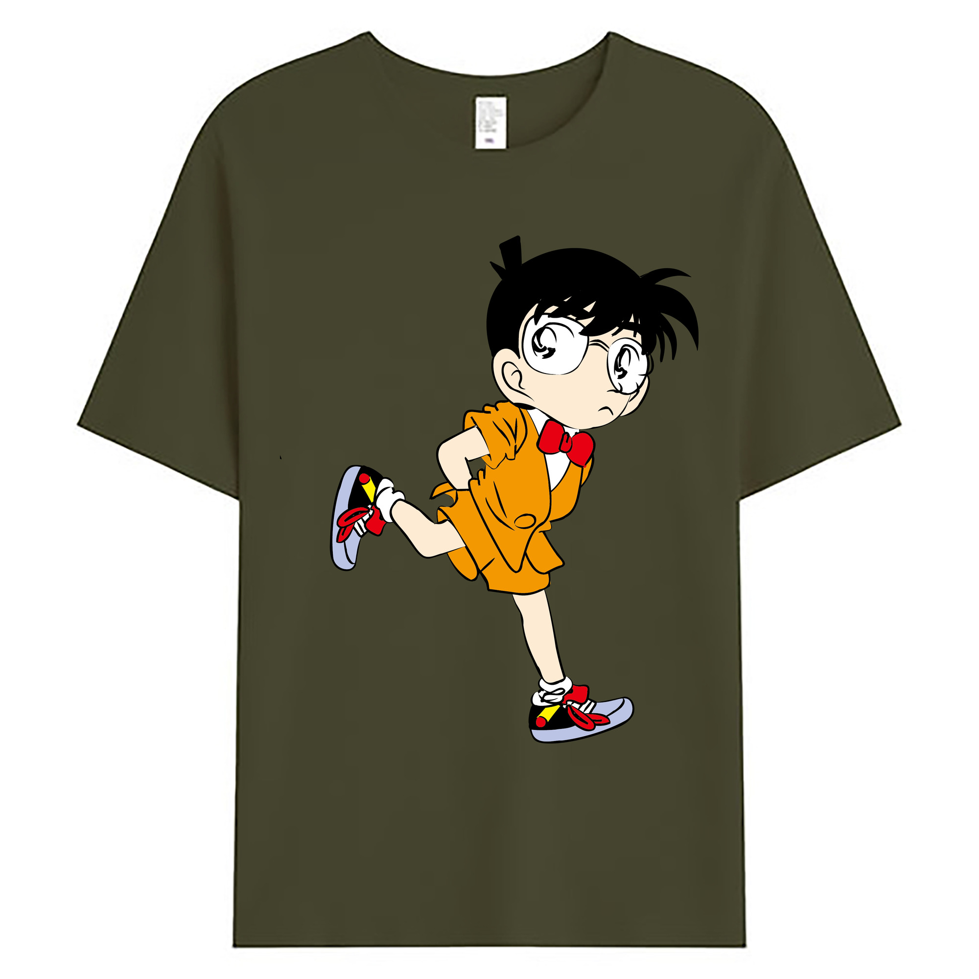（画像用） 名探偵コナン 江戸川 コナン Detective Conan Conan Edogawa 綿100％ メンズ半袖Tシャツ｜肌触りやわらか＆通気性